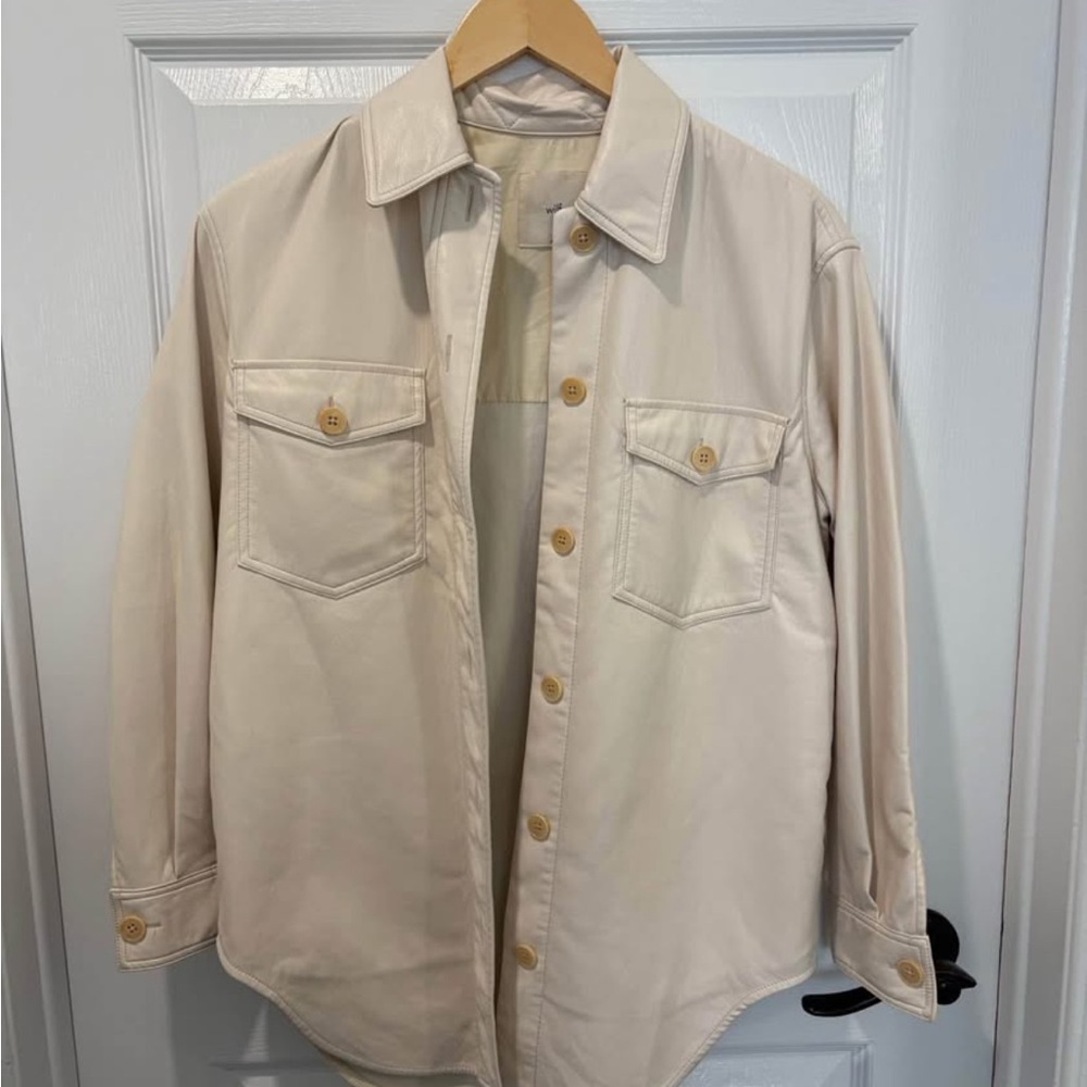 Wilfred Cream Button-Up Shirt Jacket
